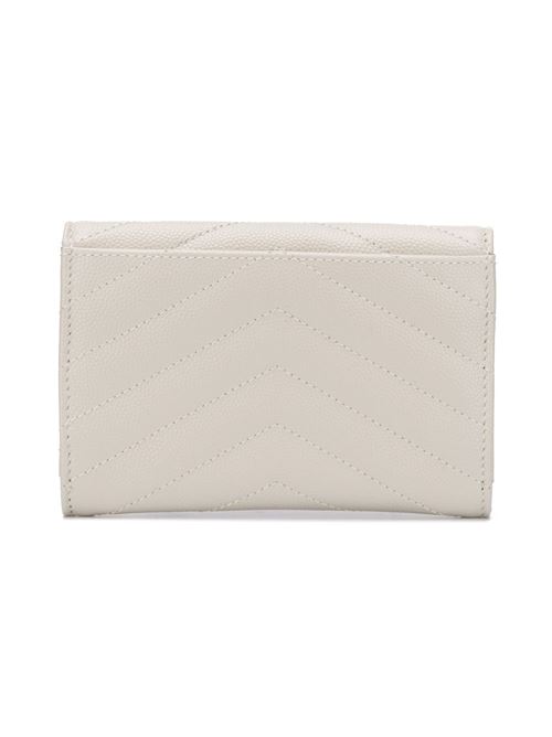 cassandre matelassé portafogli envelope piccolo in pelle goffrata grain de poudre SAINT LAURENT | 414404BOW019207